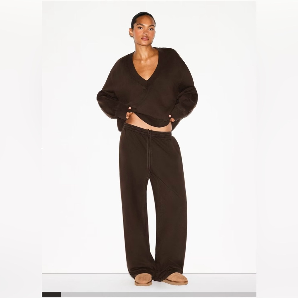 Skims Brown Fleece Sweatpants Medium